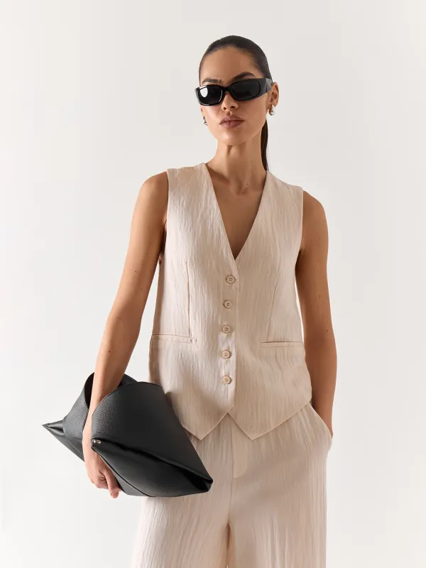 Әйелдер шалбары, өлшемі L, вискоза/полиэстер, сүт түстес, Giselle, image-1