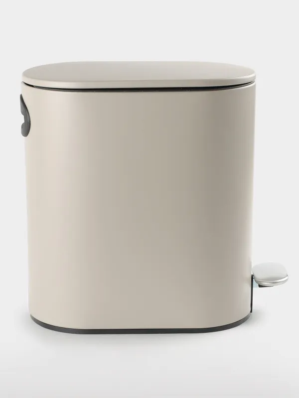 Қоқыс контейнері, 5 л, педаль, болат / пластик, сарғылт-қоңыр-сұр, Giza, image-1