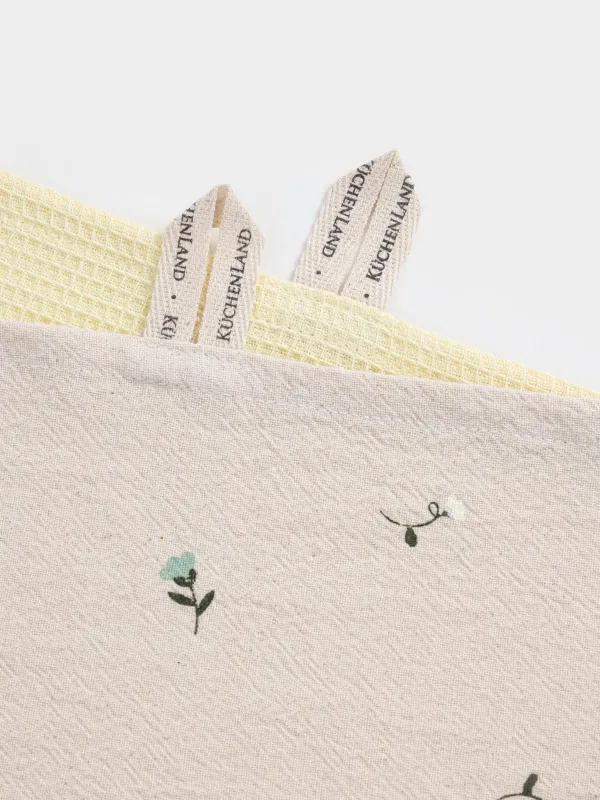 Асүйлік сүлгі, 40х60 см, 2 дана, мақта, сарғылт-қоңыр/жасыл, Гүлдер, Meadow, image-5