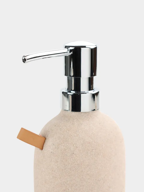 Сұйық сабын диспенсері, 190 мл, полирезин / пластик, бежевый, дақ, Dune, image-1