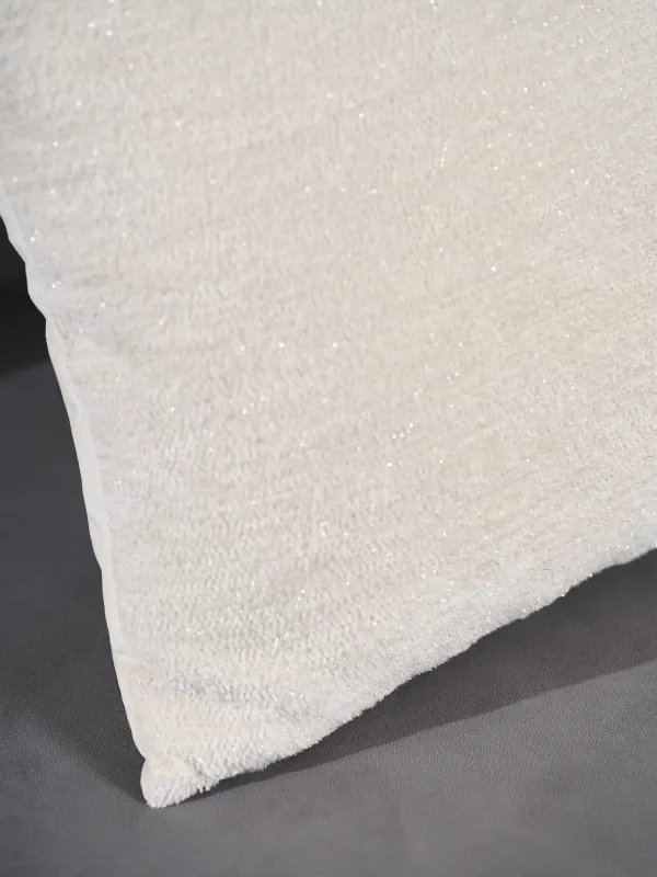 Сәндік жастық, 45х45 см, барқыт, сүт түстес, Velvet, image-3