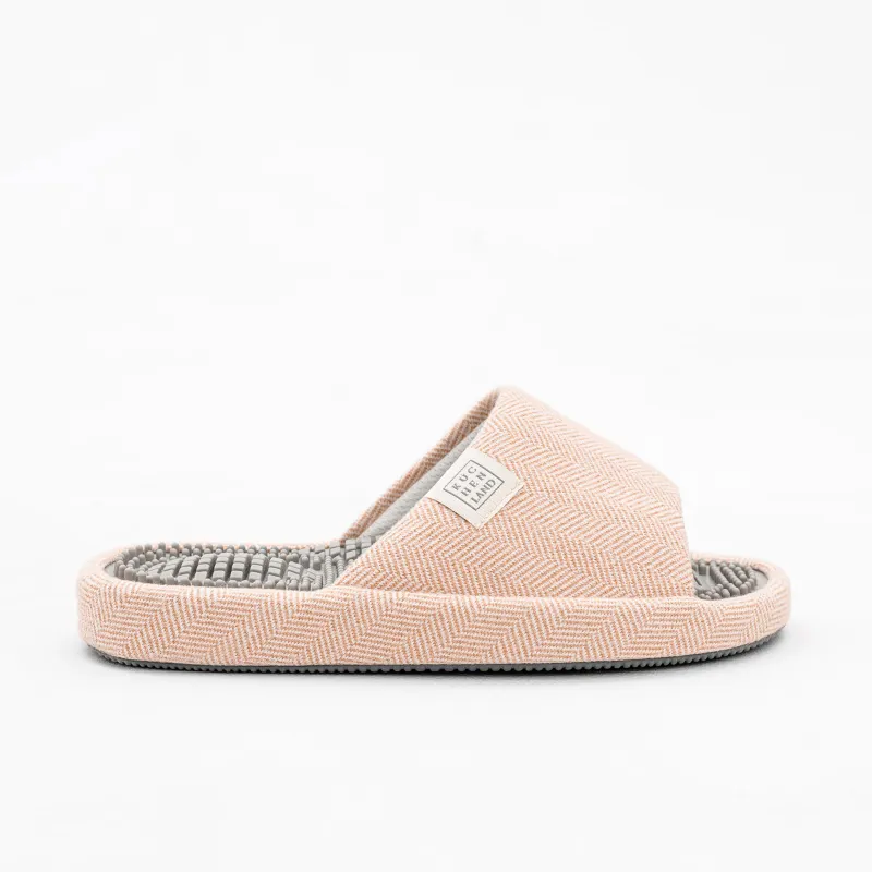 Тапочки женские, домашние, открытые, полиэстер, бежевые, Lint