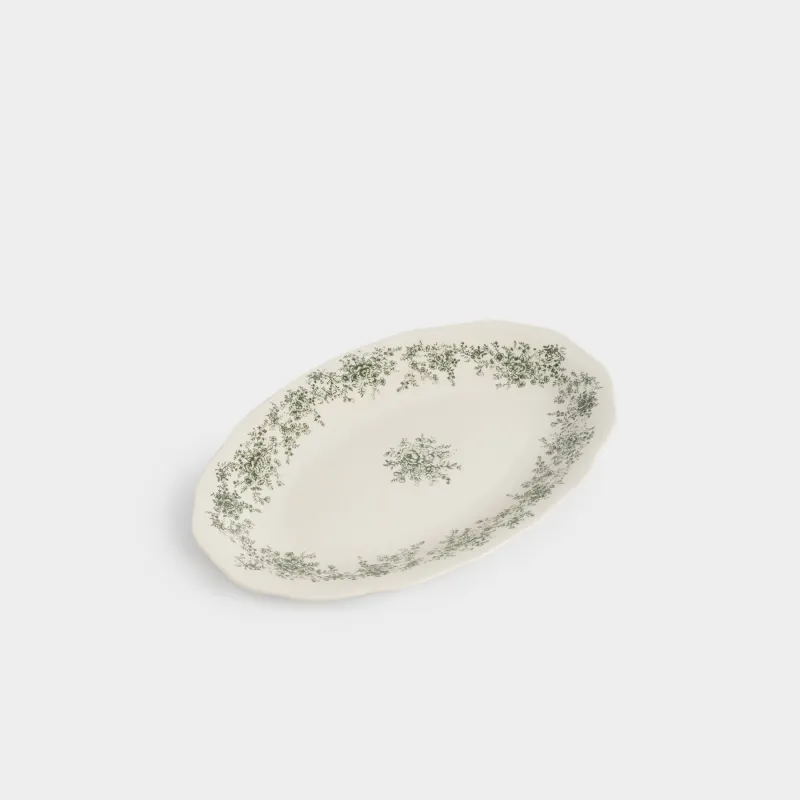 Блюдо, 26х17 см, Зеленые цветы, Green lace