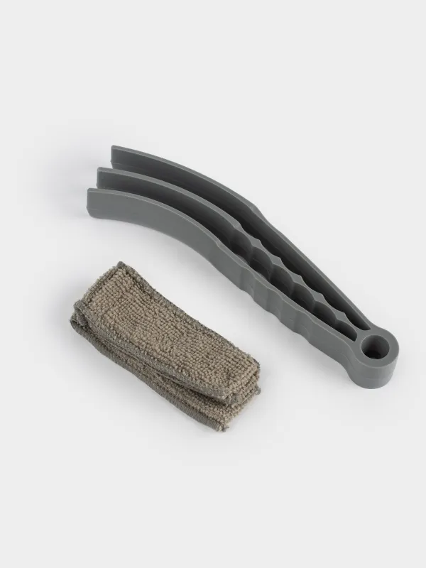 Жалюзи мен радиатор батареяларын тазалауға арналған щетка, 21х6 см, микрофибра/пластик, сұр, Clean, image-3