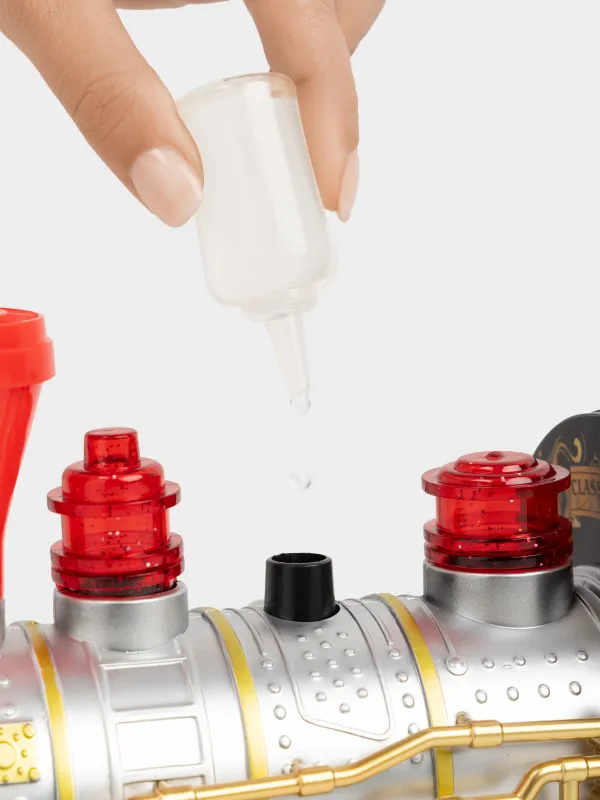 Ойыншық, 28х16 см, музыкалық, жарықтандырылған, пластик, күміс және қара, Пойыз, Game rail, image-7