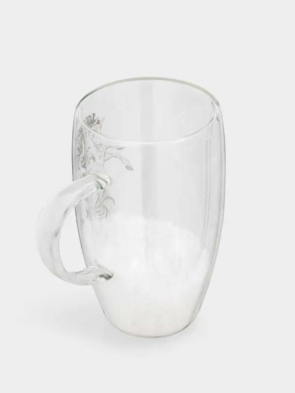 Саптыаяқ, 450 мл, шыны Б, ішінде жылтыр және қар бар, Жылқылар, Air decor, image-2