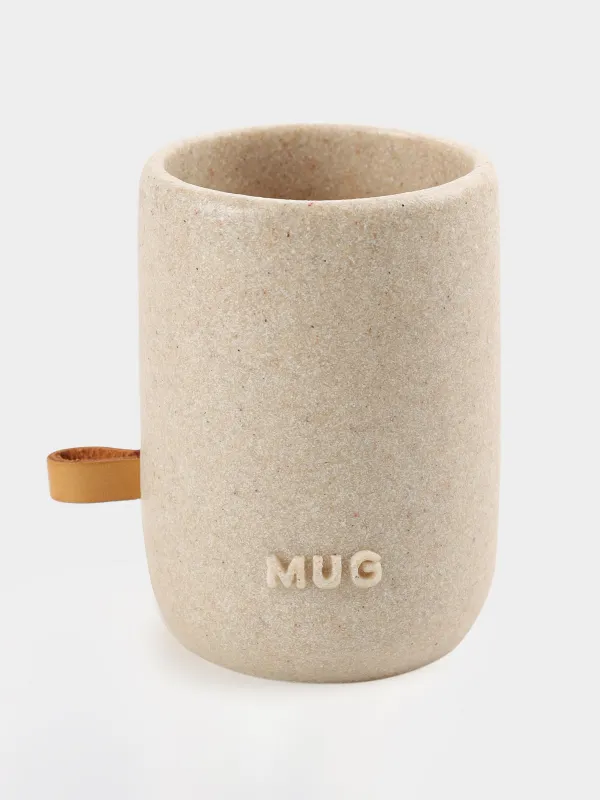 Жуынатын бөлмеге арналған стақан, 10 см, полирезин, сарғылт-қоңыр, дақ, Dune, image-0