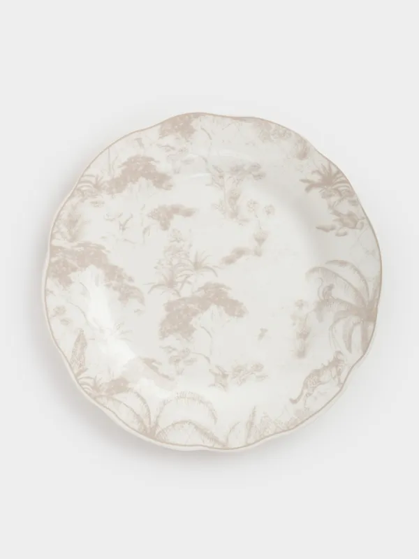 Тіскебасар тәрелкесі, 19 см, 2 дана, фарфор P, ақ және сарғылт-қоңыр, Джунгли, Tropical, image-3