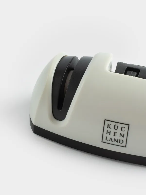 Пышақ қайрау, 13 см, қайраудың екі кезеңі, пластик / керамика, қара, Либерика, image-1