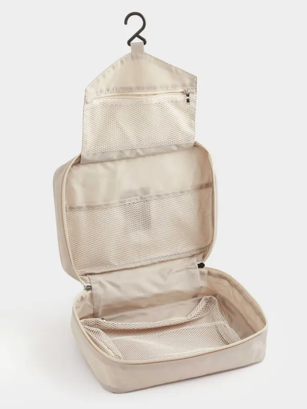 Косметичка дорожная, 27х18 см, полиэстер, бежевая, Easy Travel, image-3