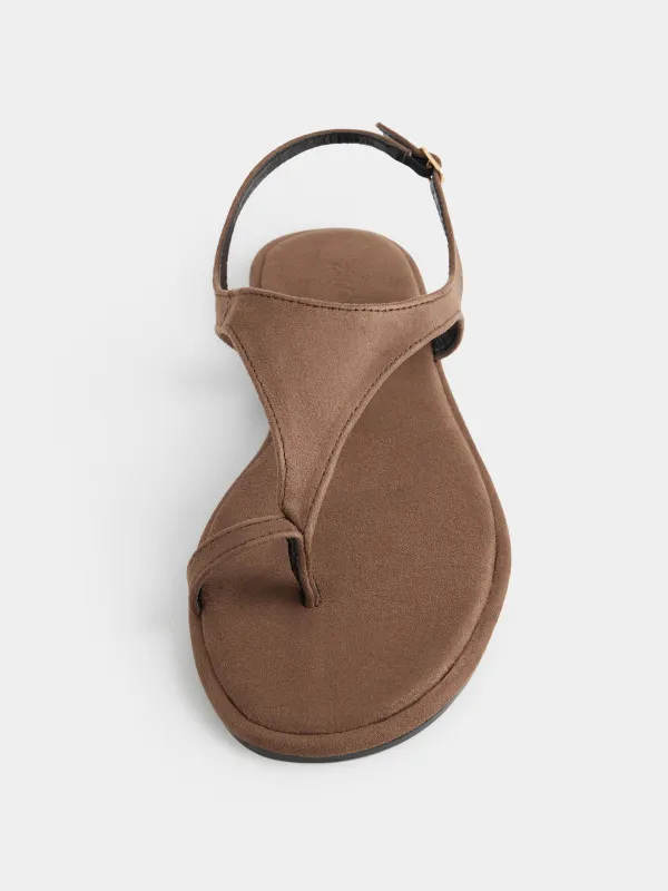 Әйелдерге арналған сандалдар, өлшемі 36, жасанды күдері/резеңке, қоңыр, Maimie, image-6