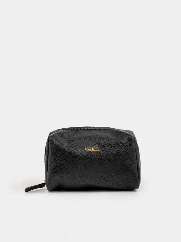 Косметикалық сөмке, 18х12 см, полиуретан, қара, Force, image-0