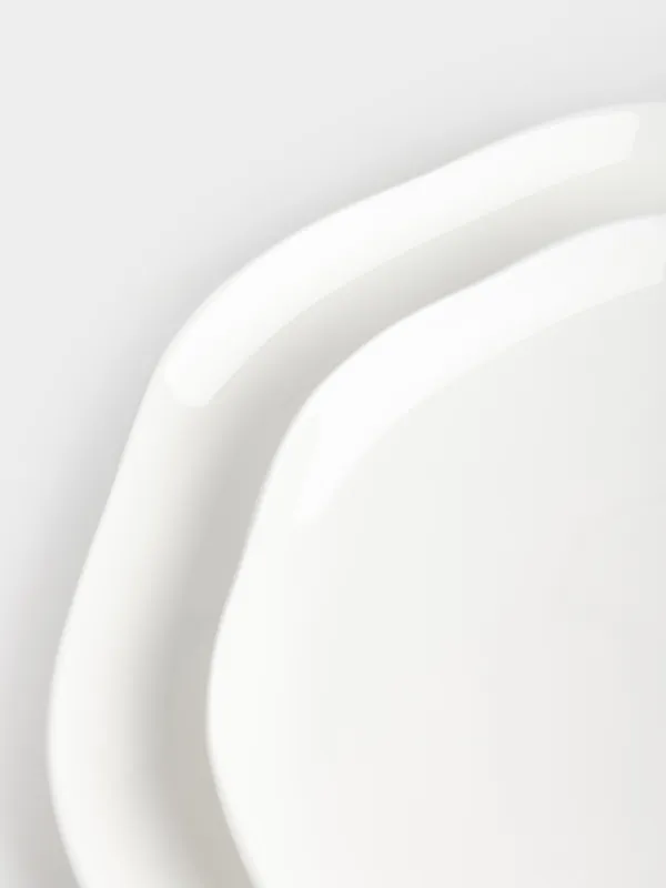 Сервиз обеденный, 6 перс, 18 пр, фарфор F, белый, Изгибы, Galeon, image-2