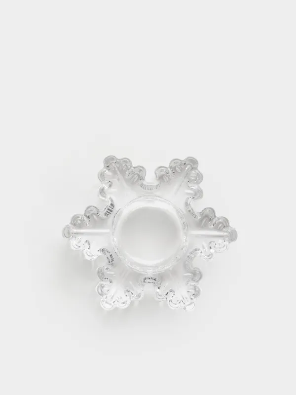 Подсвечник, 11 см, для чайной свечи, стекло, Снежинка, Snowfall, image-0