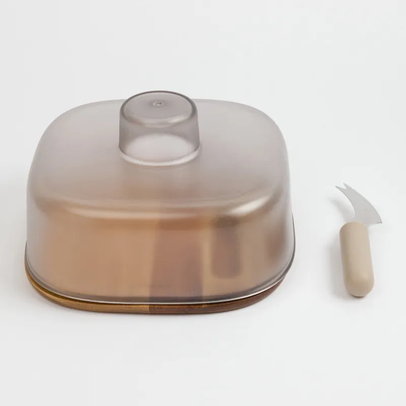 Набор для сыра, 3 пр, доска-блюдо/купол, сталь/дерево/пластик, Noble tree, image-3