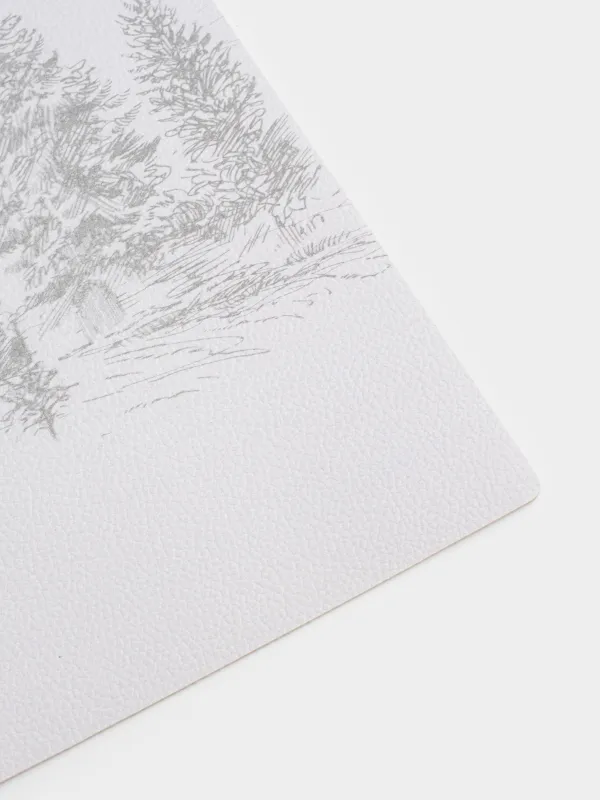 Аспаптарға арналған майлық, 30х45 см, ПВХ, тікбұрышты, ақ, Бұғы және ормандағы кішкентай үй, Rock print, image-3