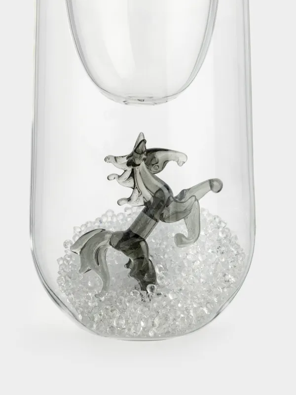 Шампан бокалы, 120 мл, 2 дана, шыны Б, ішінде кристалдары бар, Жылқы, Air decor, image-3