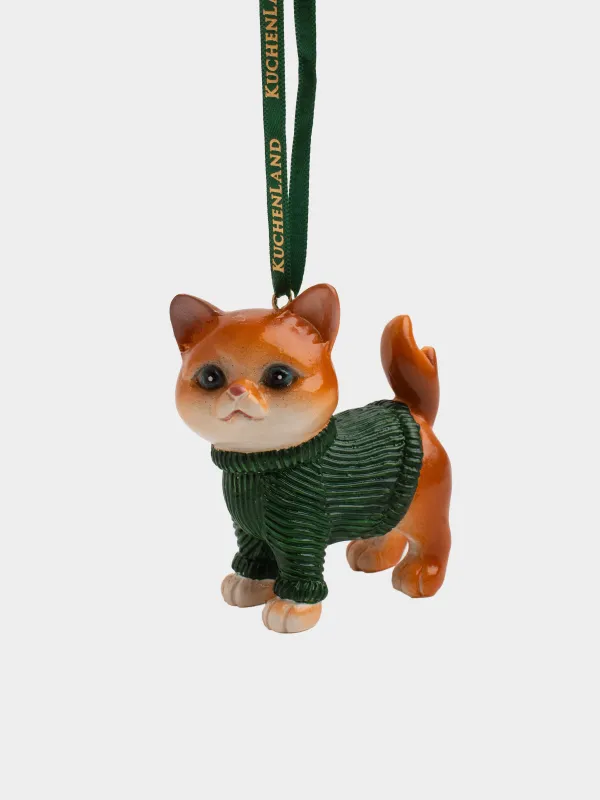 Игрушка елочная, 7 см, Кот в свитере, Figure christmas, image-0