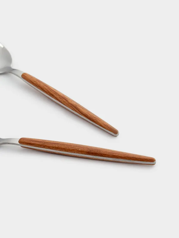 Ложка чайная, 2 шт, сталь/пластик, коричневая, Oslo, image-4