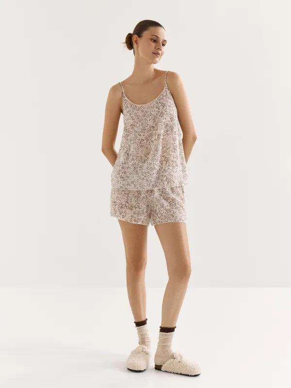 Әйелдер шорттары, үйге арналған, өлшемі М, вискоза/нейлон, сүт түстес, Нүктелер, Odelia, image-0