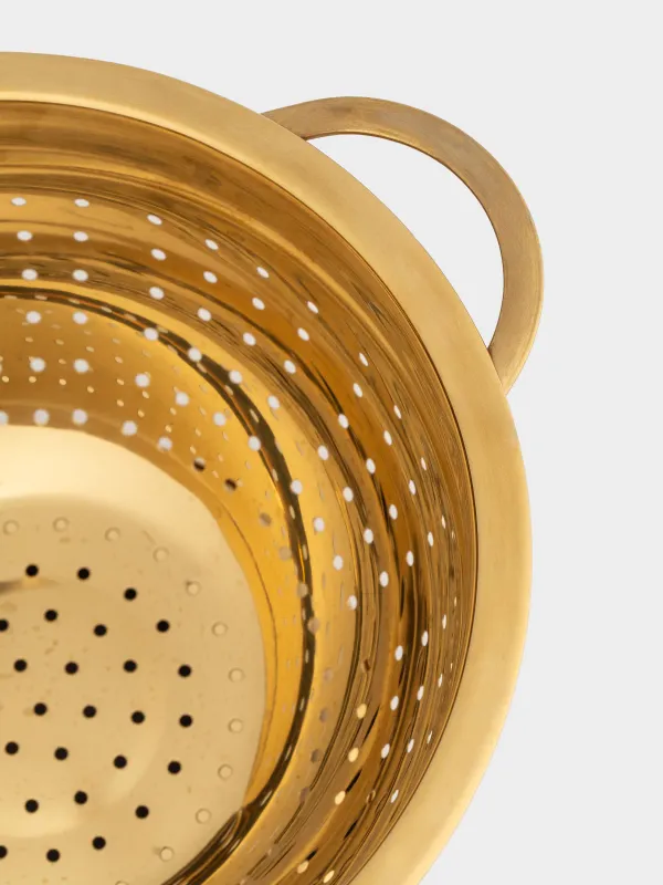 Дуршлаг, 22 см, екі тұтқасы бар, болат, алтын түстес, Classic gold, image-3