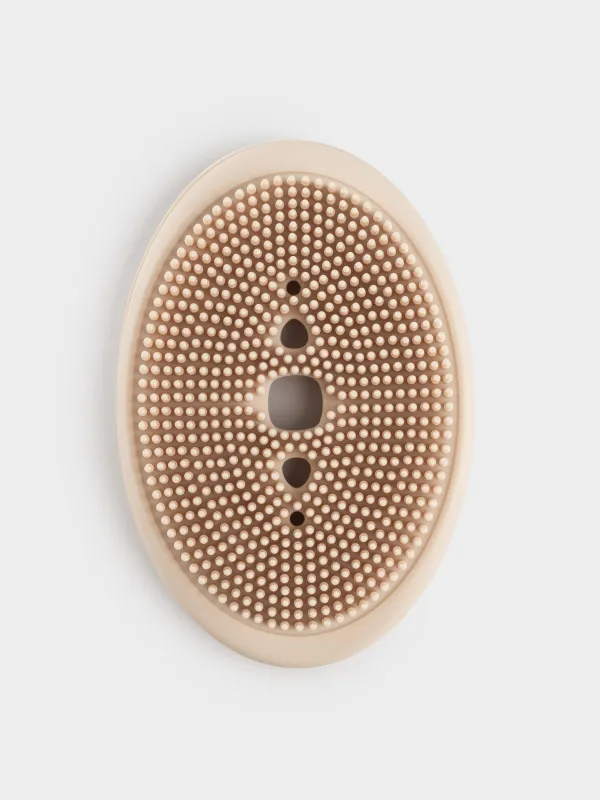 Тазалауға арналған сабын ыдысы-щетка, 12х8 см, силикон, сопақ, сарғылт-қоңыр-қызғылт, Manny, image-2