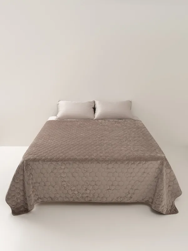 Төсек, 220х240 см, төсеніш, барқыт/микрофибра, қоңыр, Бал, Lion, Stitch velvet, image-5