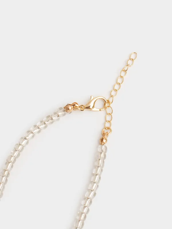 Цепочка, 40 см, 3 шт, детская, металл/стекло, золотистая/серебристая, Jewelry christmas, image-3