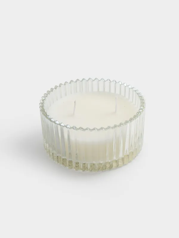 Свеча ароматическая, 11х5 см, в подсвечнике, с крышкой, перламутр, стекло, Raw Space, Бантик, Elegant, image-3