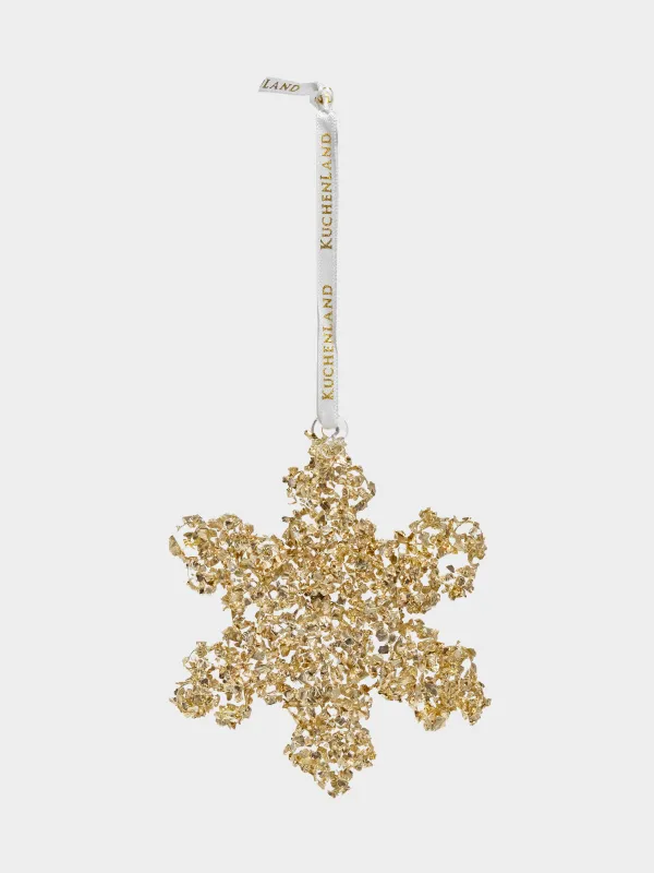 Шырша ойыншығы, 8 см, 2 дана, шыны, жылтырақтары бар, алтын, Қар ұшқыны, Figure sparkle, image-1