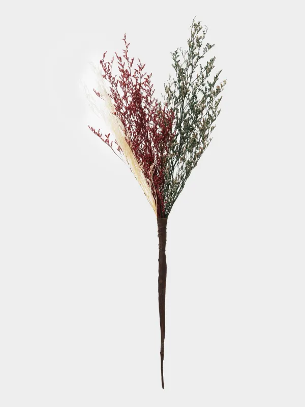 Сәндік гүл шоғы, 60 см, кептірілген гүлдер, Лаванда және сұлы, Dried flower, image-0