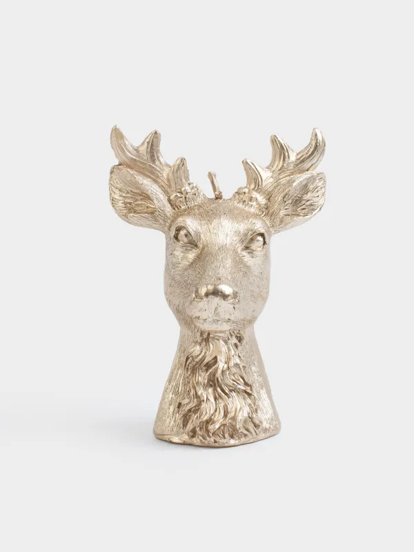 Шам, 9х12 см, алтын түстес, Бұғы, Deer candle, image-1