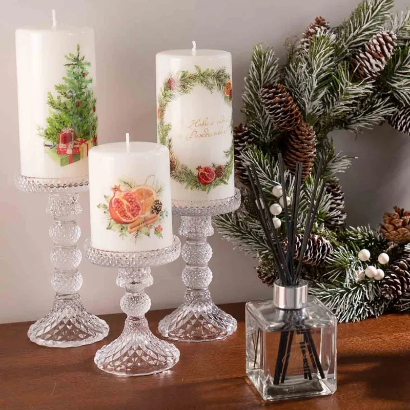 Подсвечник, 11 см, для одной свечи, на ножке, стекло, Naiad, image-1