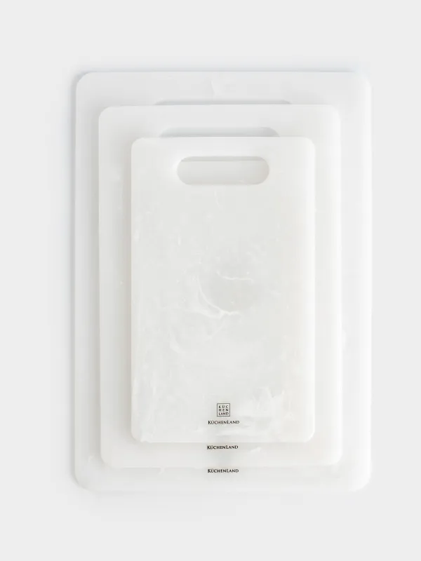 Кесу тақталарының жиынтығы, 25/30/35 см, 3 дана, пластик, тікбұрышты, ақ, Maniera, image-1