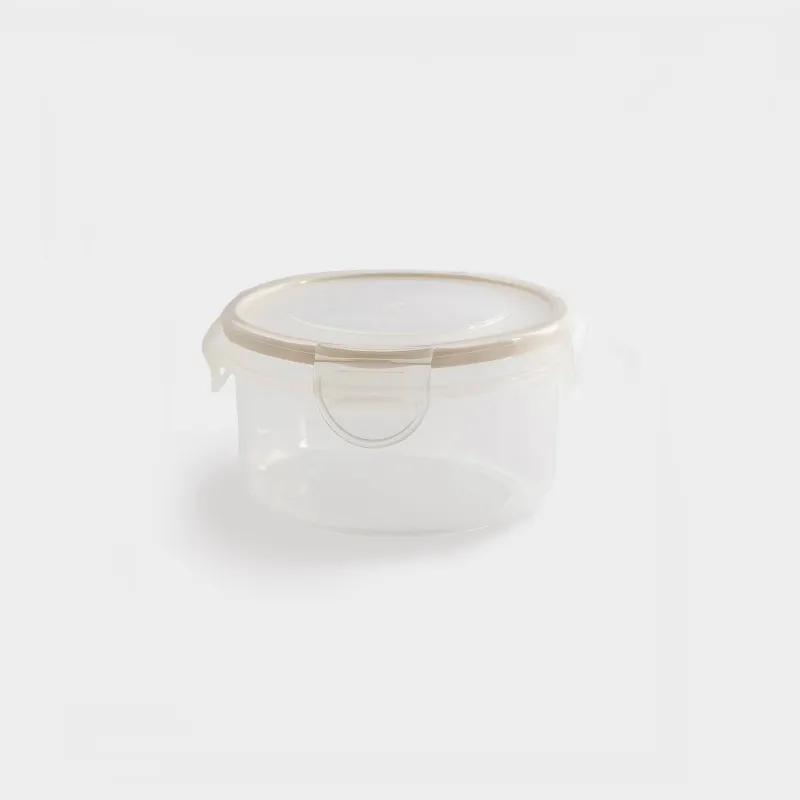 Контейнер, 400 мл, қыстырғыштары бар, пластик / силикон, дөңгелек, сарғыш, Roomy clip