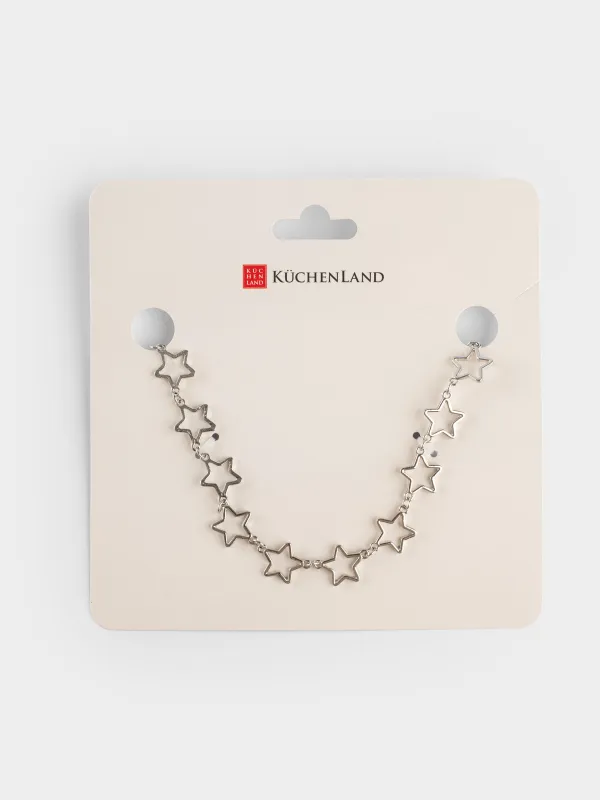 Цепочка, 50 см, металл, серебристая, Звезды, Comete, image-6