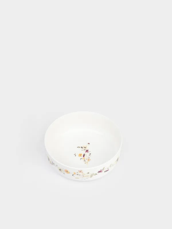 Салат ыдысы, 16х6 см, 700 мл, фарфор N, ақ, Сары гүлдер, Floweri, image-1