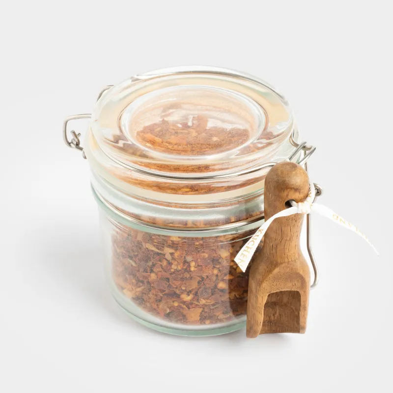 Емкость для специй, 8 см, с наполнением, с ложкой, стекло/дерево/сталь, Для мяса, Seasoning, image-1