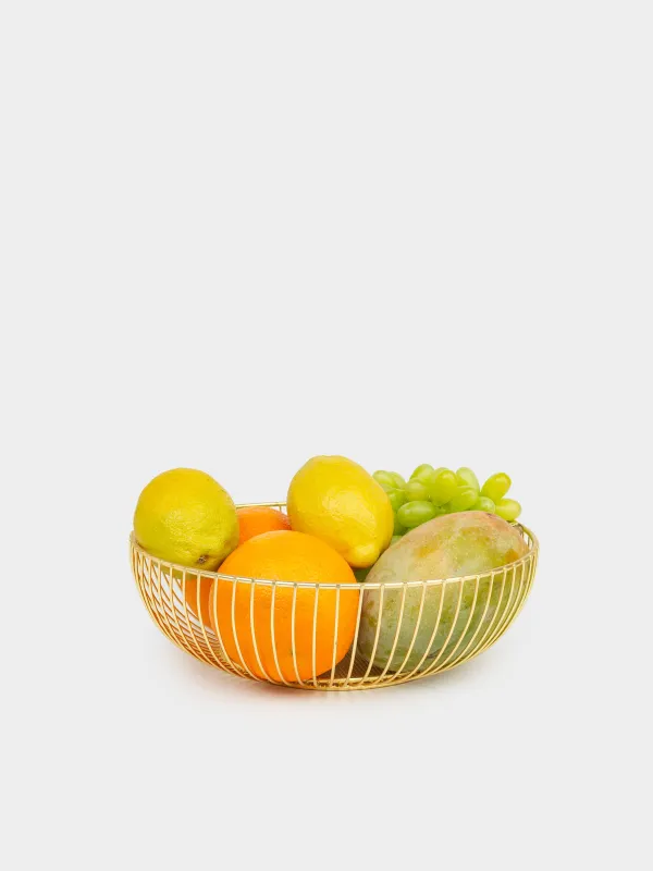 Жеміс себеті, 25 см, металл, алтын, Twist gold, image-3