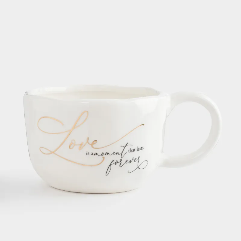 Кружка, 450 мл, керамика, молочная, Неровный край, Scroll