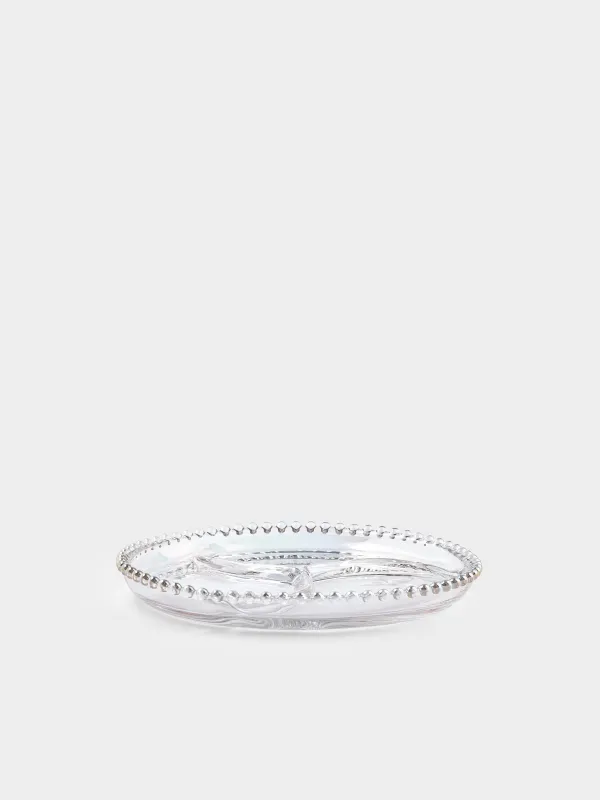 Менажница, 23 см, 3 отд, стекло, круглая, перламутр, Moon, image-1