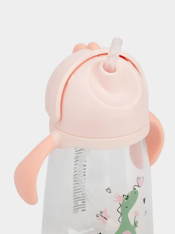 Бутылка-поильник, детская, 360 мл, тритан, розовая, Динозаврик, Dino, image-2