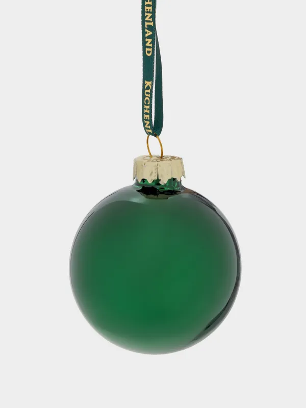 Набор елочных игрушек, 6 см, 6 шт, стекло, зеленый, Шар, Ball sparkle, image-1