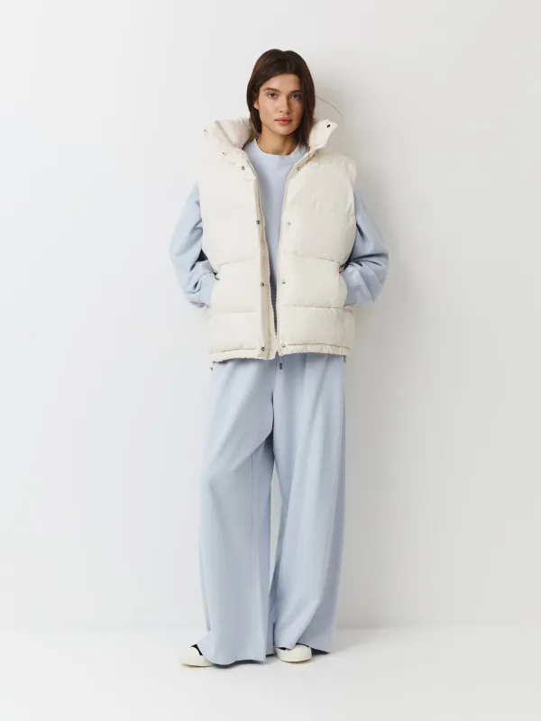 Әйелдер жилеті, өлшемі S, сырылған, полиэстер, сүт түстес, Eileen, image-1