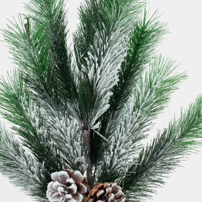 Сәндік бұтақ, 95 см, пластик/металл, Қар басқан қылқан инелер, Snowy decor, image-1