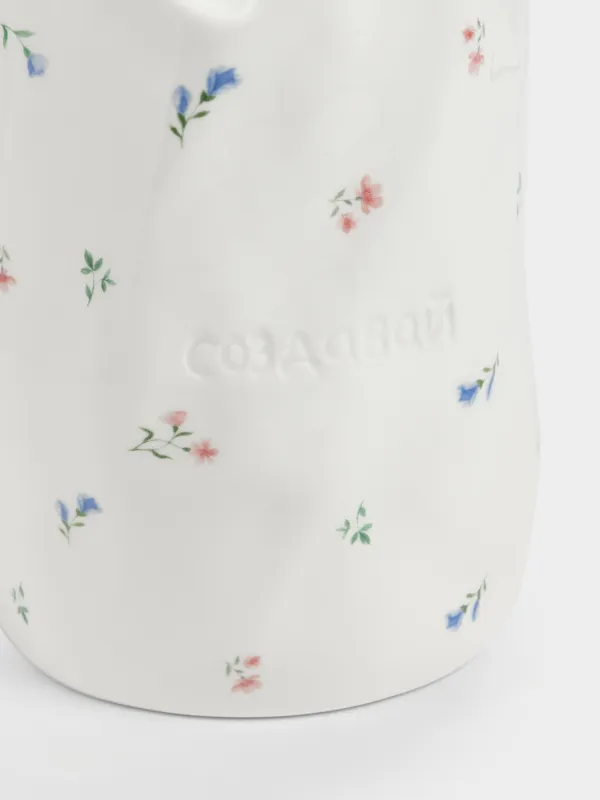 Ас үй ыдыстарына арналған тұғыр, 16 см, керамика, сүт түстес, Нәзік гүлдер, El flora, image-1