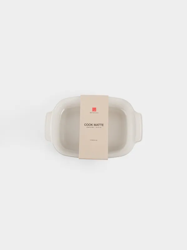 Форма для запекания, 35х23 см, стекло Т, прямоугольная, бежево-молочная, матовая, Cook matte, image-4