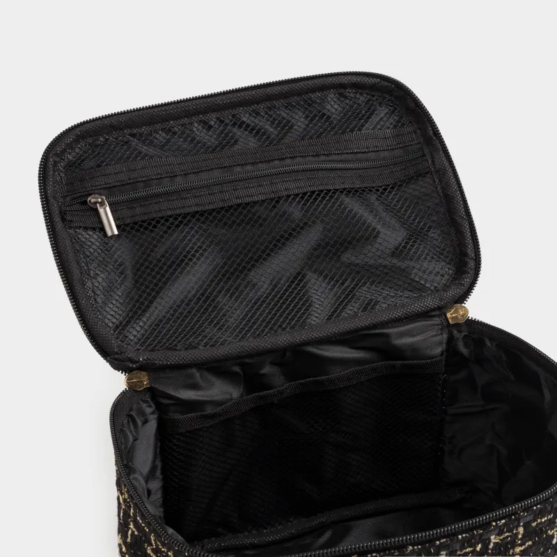 Косметичка, 20x15 см, с ручкой, твид, черная, Wenal, image-6