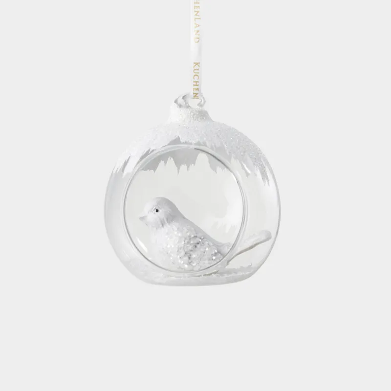 Шырша ойыншығы, 8 см, шыны/полирезин, Құс, Ball shape