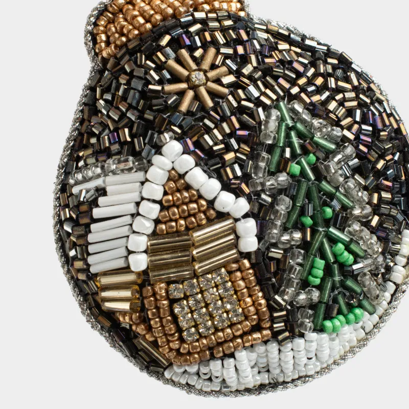 Шырша ойыншығы, 10 см, моншақтар/полифилл, Қардағы үй, Beads figure, image-3